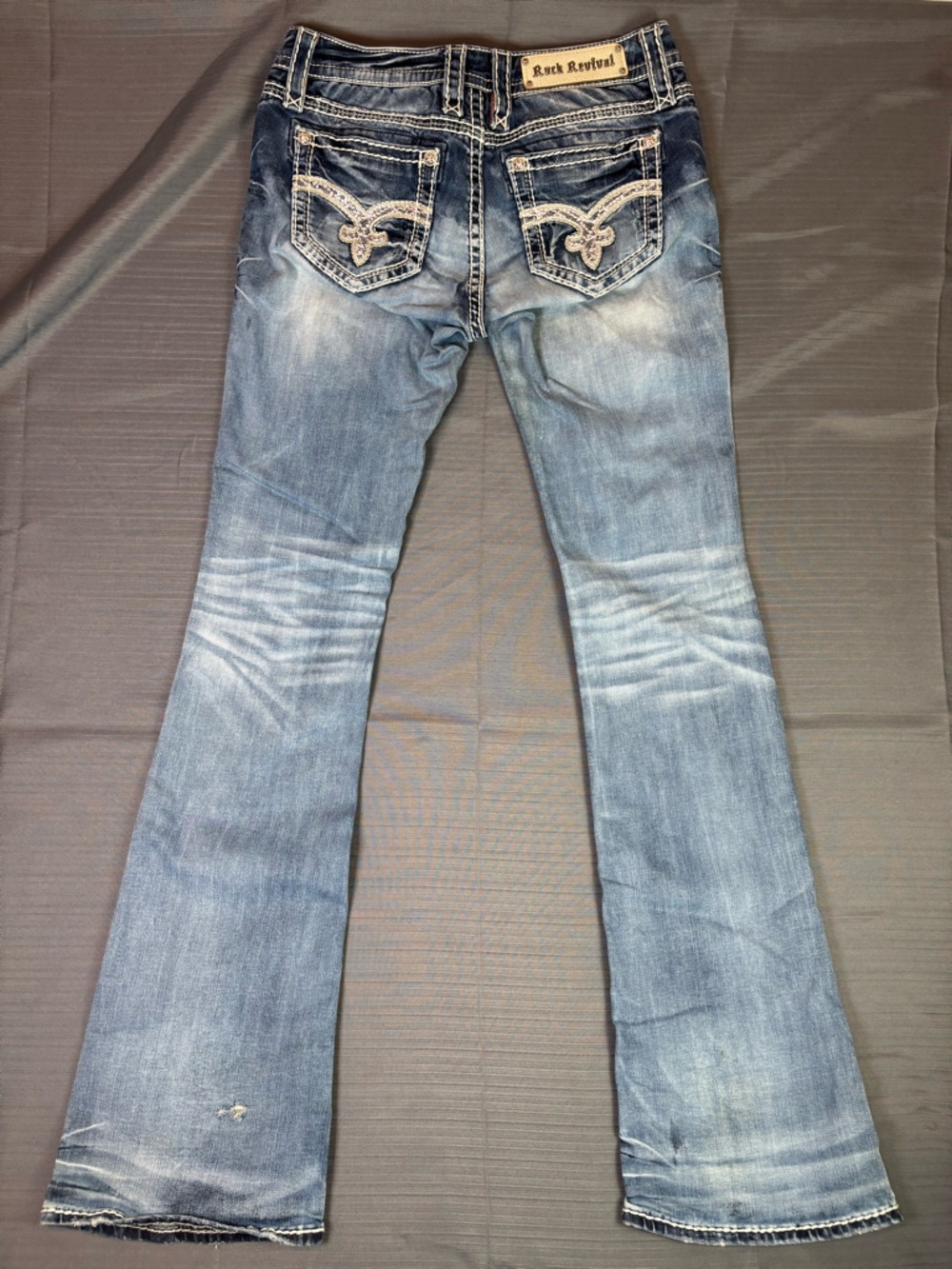 Rock Revival Lina Boot Jeans 29 Bling Studded Flap Pocket Distressed Womens